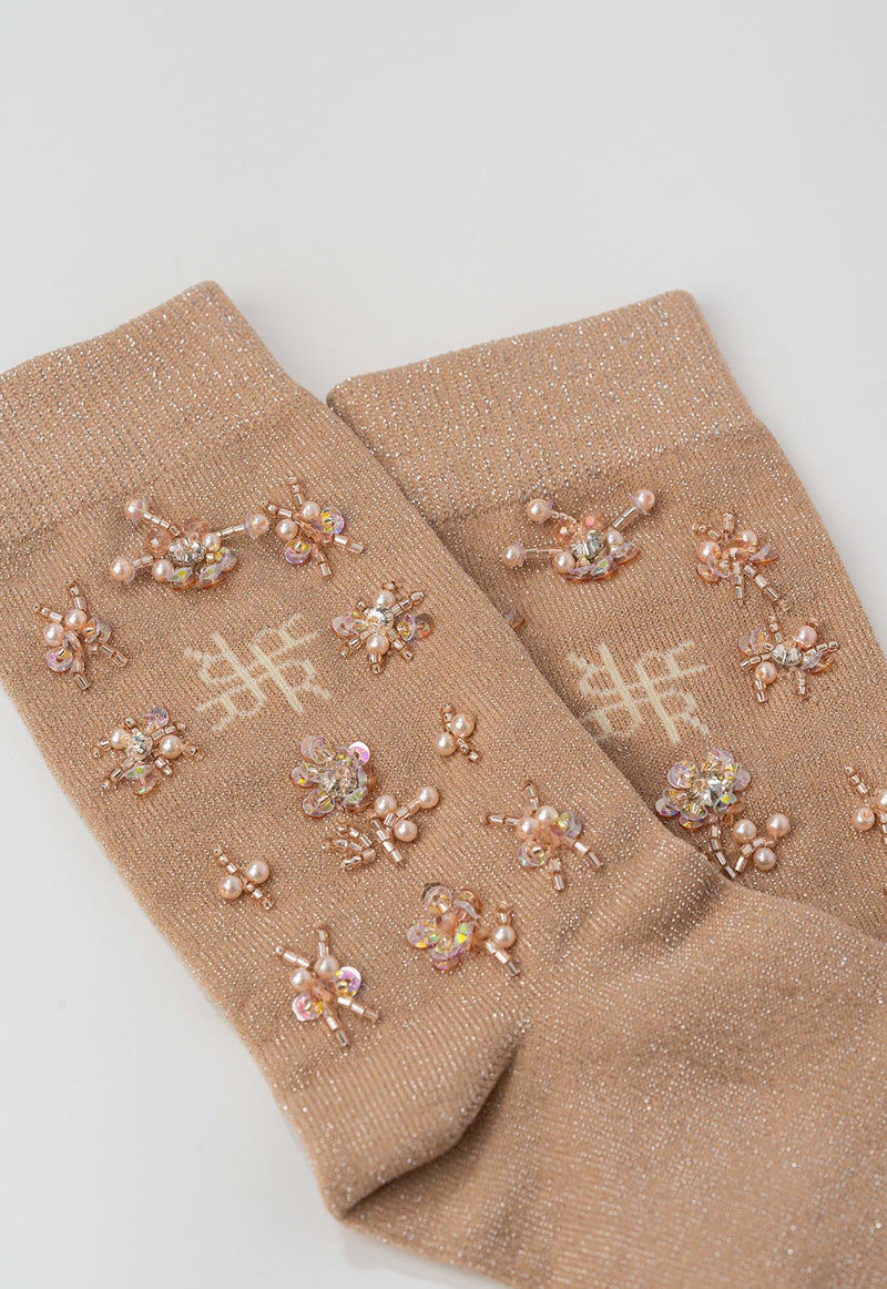 NAIFA BEADS SOCKS BEIGE