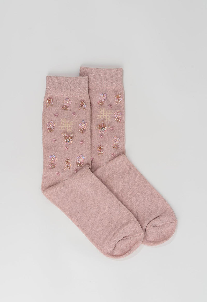 NAIFA BEADS SOCKS BEIGE