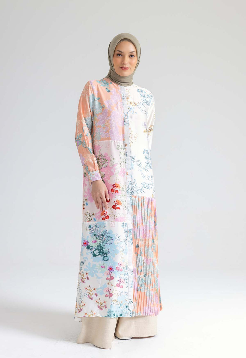 MORNING MYRTLE DRESS WITH PLEATS