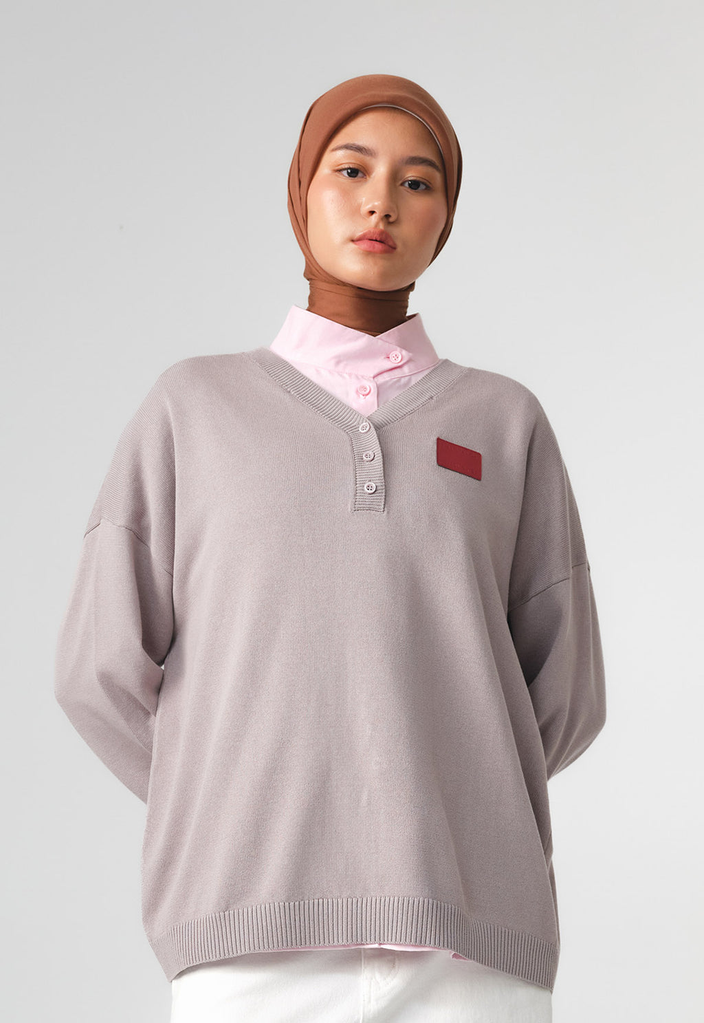 RIEL WOVEN COLLAR KNIT