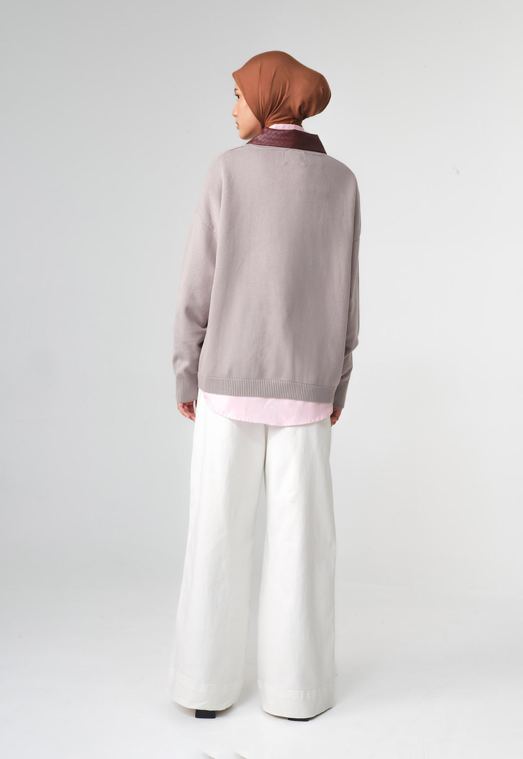 RIEL WOVEN COLLAR KNIT
