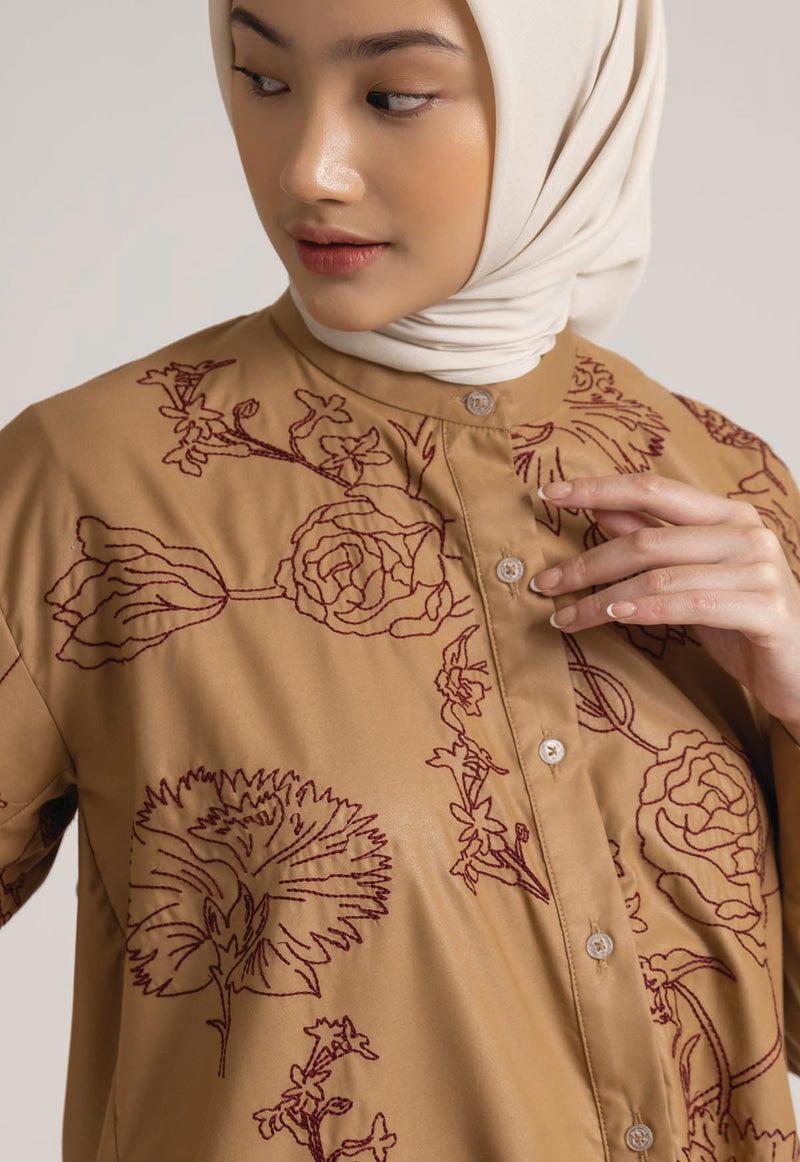 CORAL STITCH SHIRT HONEY MUSTARD