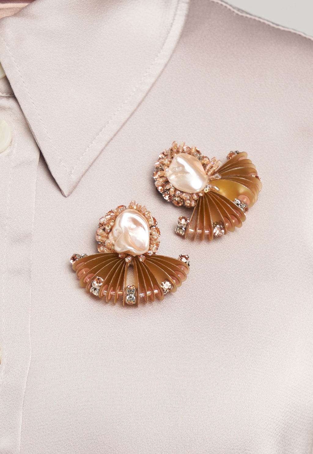 ROSE GOLD FAN BROOCH ROSE GOLD